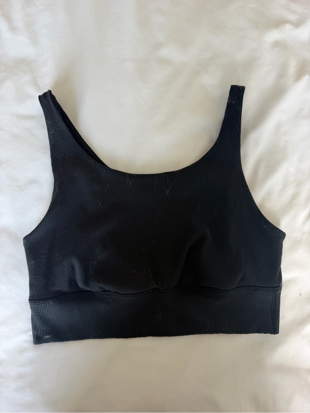 Aerie Offline Black Ribbed Longline Sports Bra